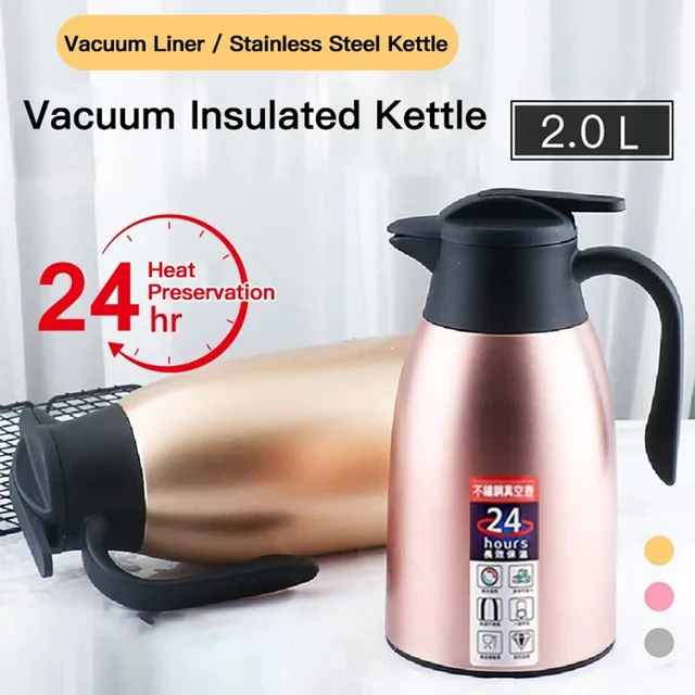Xiaomi 2L bouteille de café thermique flacons sous vide en acier inoxydable bureau café chaud Thermos isolation bouilloire eau chaude Thermos Pot 2