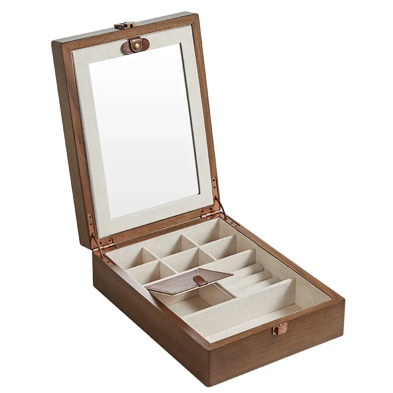 

YY New Wooden Earrings Earrings Necklace Ornament Jewelry Storage Box