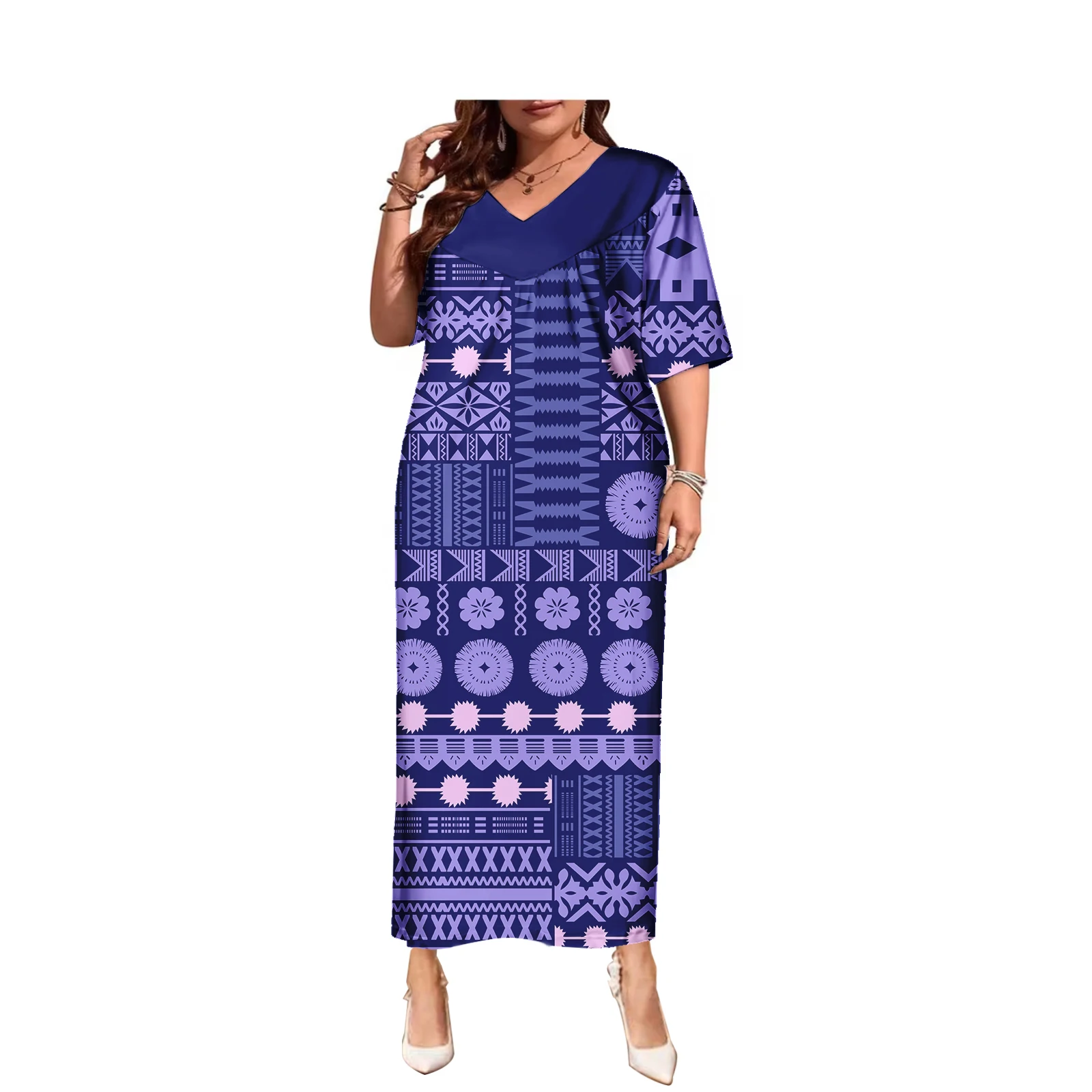 

Женское платье на заказ, платье большого размера, полинезийское этническое самоанское платье с цветами, дизайнерская одежда Puletasi