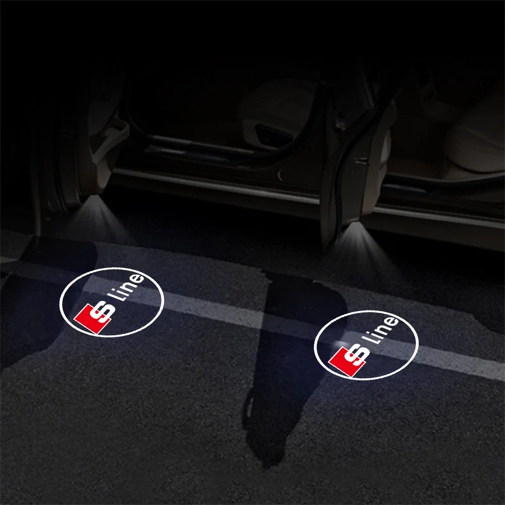 Car door projector lamps Car Door HD LED Courtesy Light Laser Projector Welcome Lamp For Audi A4 B7 A7 Sline S3 A8 A3 A1 A5 Q5 Q3 TT Q2L Quattro Q2 Q7 RS
