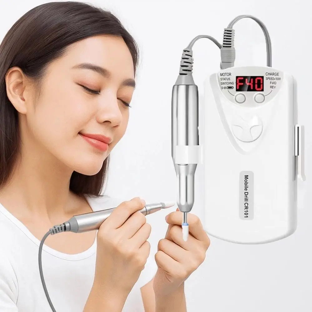 Professional Nail Drill Machine with Drill Bits Low Noise Electric Nail Polisher Multi-functional Dead Skin Removal