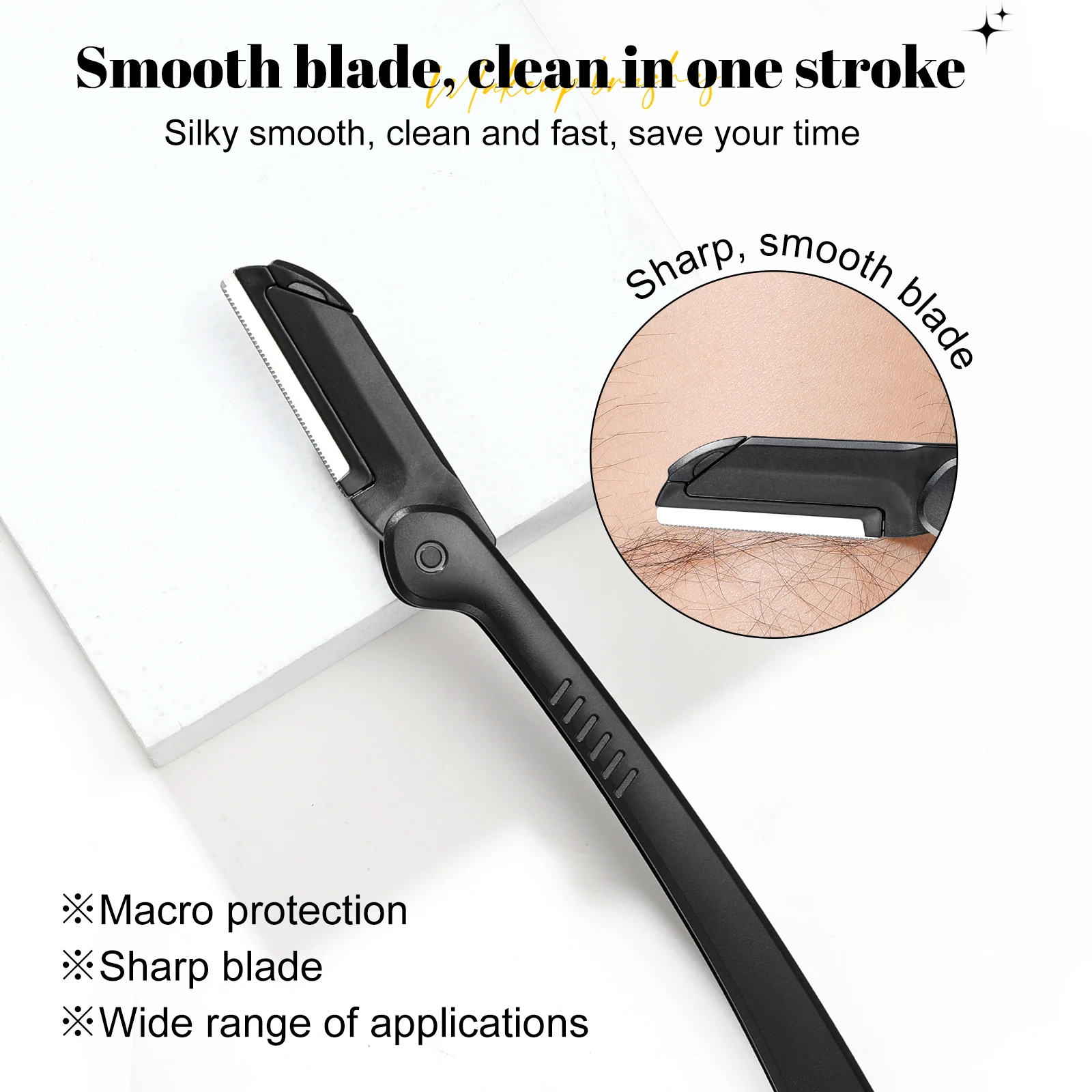 1Pc Black Eyebrow Trimmer Blade Shaver Portable Face Razor Eye Brow Epilation Hair Removal Cutters Woman Makeup Tools 3