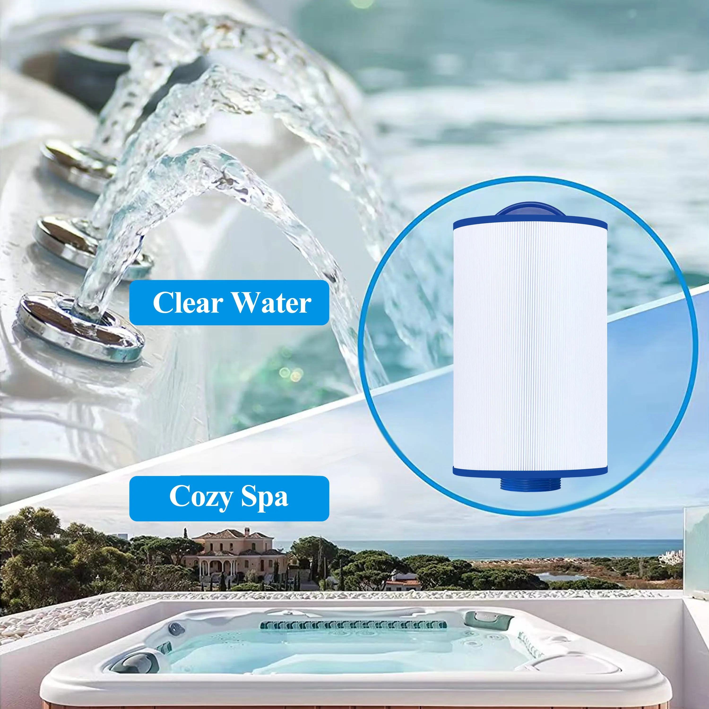 Cryspool Spa Filter Compatible with Unicel 4CH-21, PTL18, PDM25P4, PTL18P4, FC-0121, 20245-238, SD-00845, 19sq.ft, 2 Pack 6