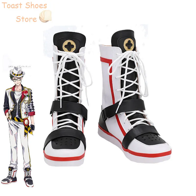 Trey Deuce Cosplay Shoes Halloween Carnival Boots Pu Shoes Game Twisted Wonderland Cosplay Props Costume Prop
