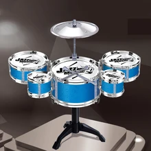 

Children Jazz Drum Toy Musical instruments Toys Cymbal Sticks Rock Set Hand drum Kids 5 Drums set funny Gift for Boys Girls