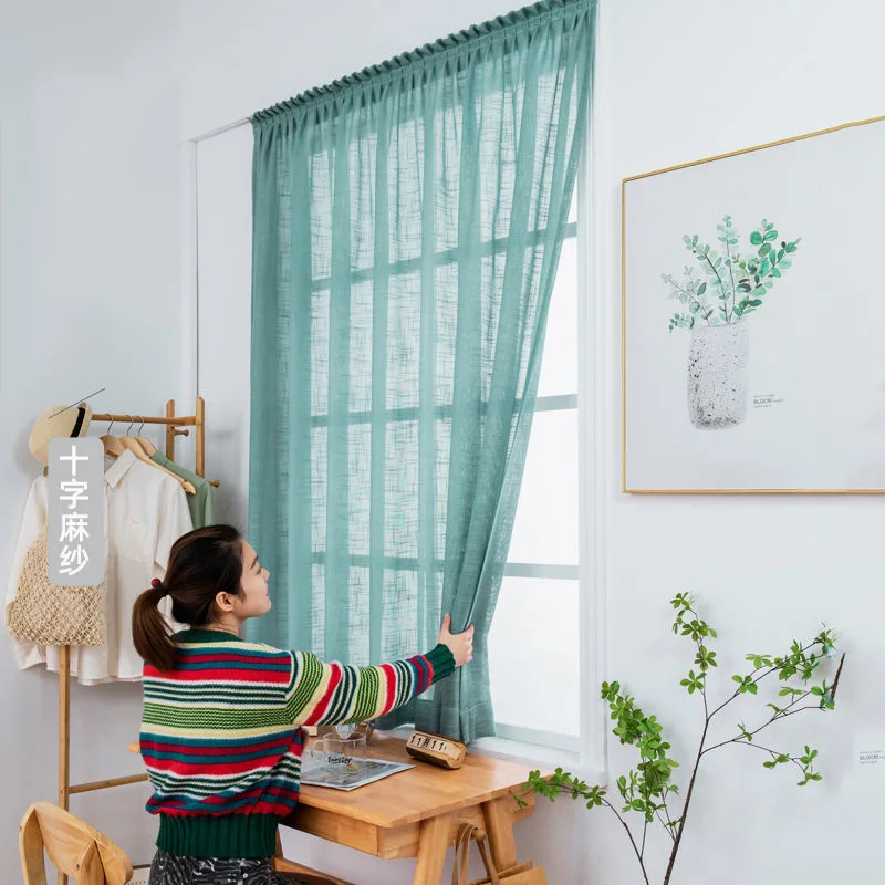 Cortinas flotantes para ventana, cortina corta pequeña autoadhesiva,  pantalla blanca, sin agujeros, dormitorio, sala de estar doméstica