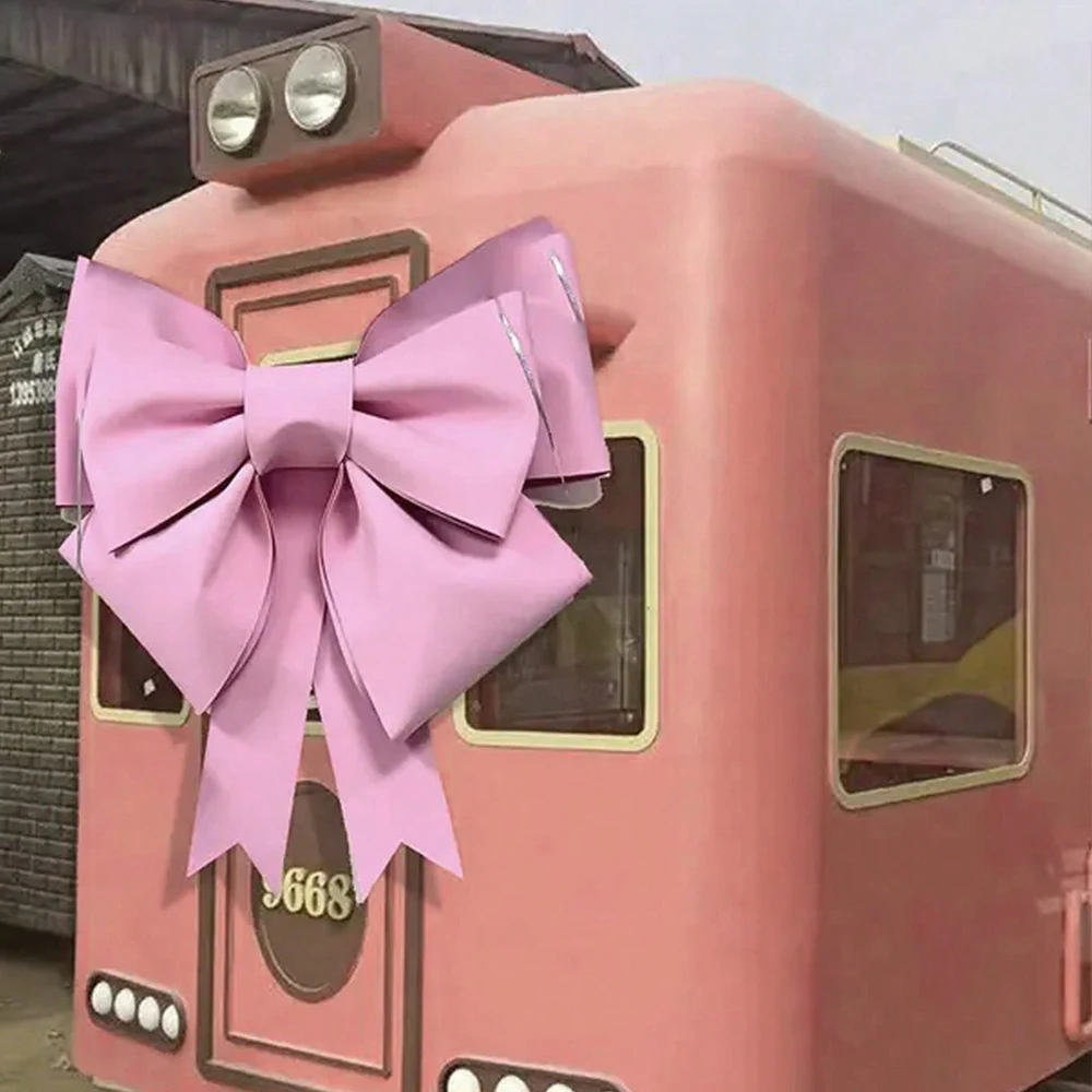 Große Schleife in Rosa-Rot für Hochzeitsbogen, Brautparty, Geburtstag, Weihnachtsdekoration, Tür- und Heimdekoration, Schleifenknoten – Detail 4