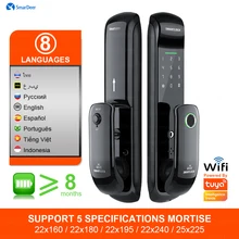Smardeer Smart Deurslot Voor Tuya Lock Met Wifi Biometrische Vingerafdruk Slot Met Vingerafdruk/Wachtwoord/Rfid Card/key/App Unlock
