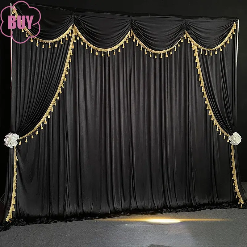 Modern Curtains For Living Dining Room Bedroom Background Black And White Curtain Decoration Soft Layout Customization 2
