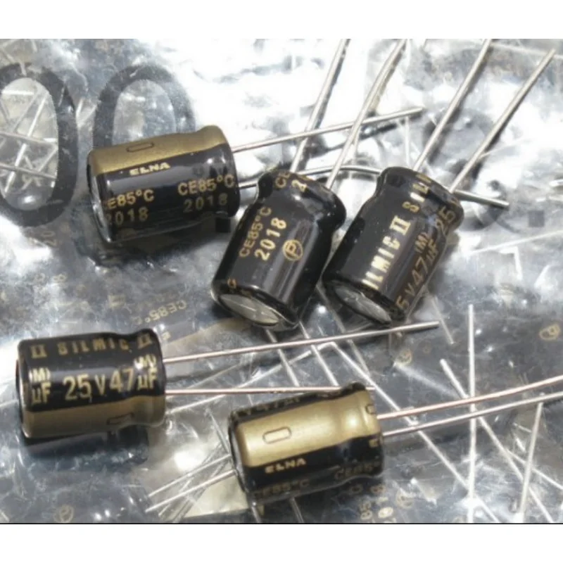 

5PCS 47UF 25V ELNA capacitor 25V 47UF 8X12 SILMIC II copper pin RFS brown god