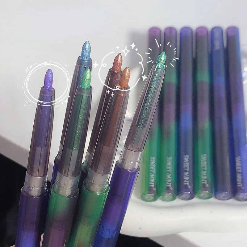 Eyeliner Pencil Shiny Chameleon Green Gold Purple Glitter Eye Shadow Lying Silkworm Pen Waterproof Beauty Cosmetics Women Makeup