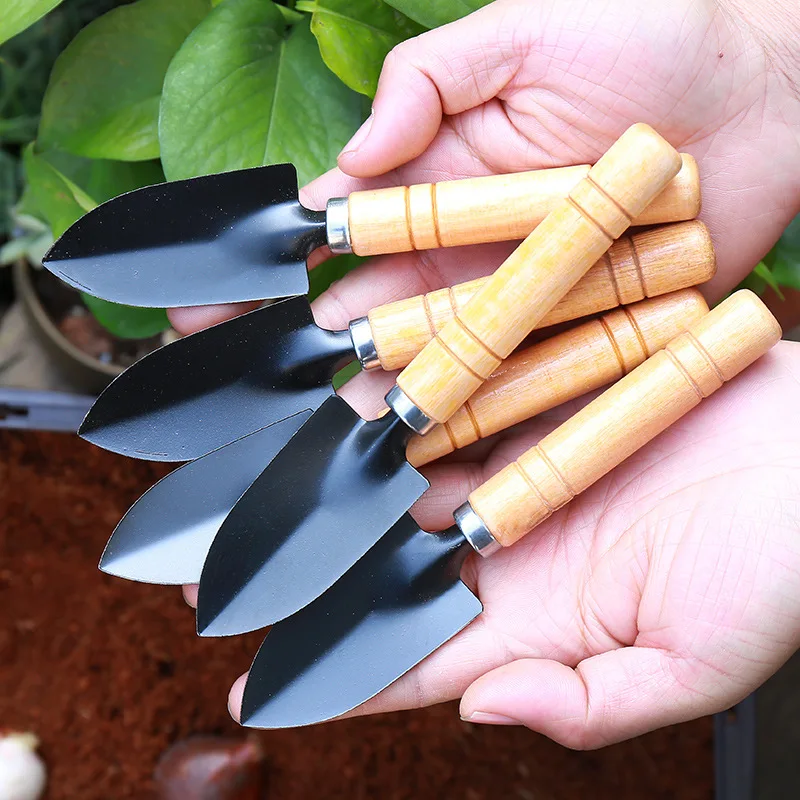 Pelle de jardinage en acier inoxydable avec manche en bois, outils