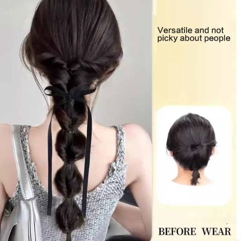 G2TB Girls Hairpiece Wigs Hair Extensions Braided Hairpiece for Holiday Photography Elegant Ponytail Hair Extensions