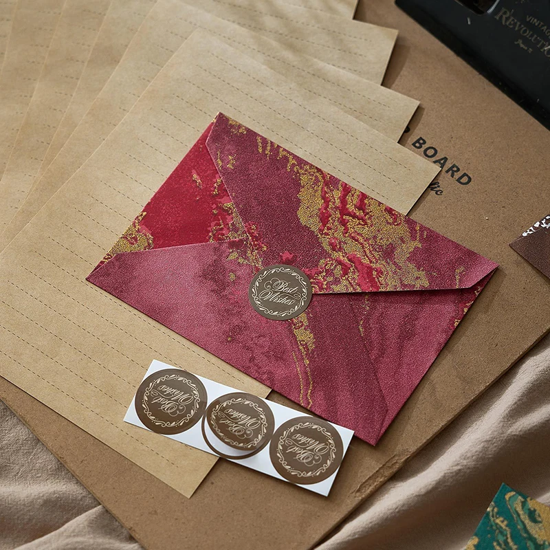 Gilt Embossed Envelopes Vintage Letter Paper DIY Postcard Wedding Invitation Card Cover Gift Wrap Korean Stationery Office 5pcs Kraft Paper Envelopes Mailing Envelopes Gift Card Envelopes