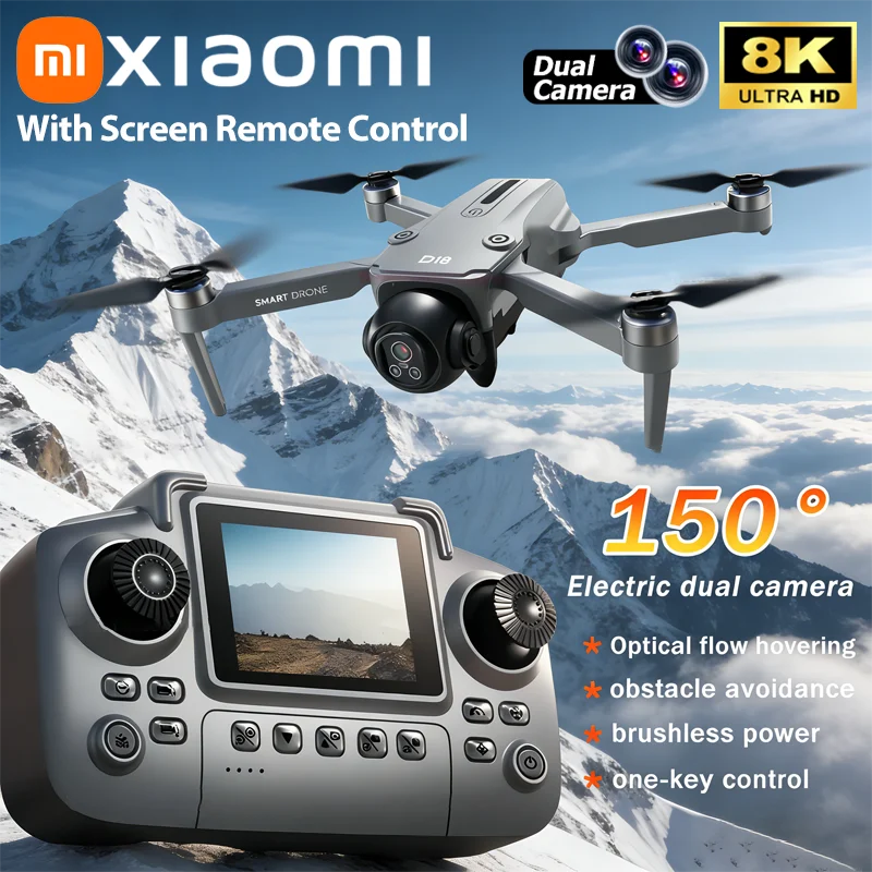 Drone D18 4K/8K HD avec caméra, pliable, pour adulte