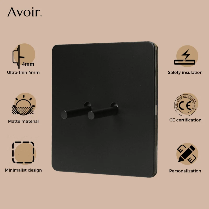avoir wall toggle switch 2way preto matte 01