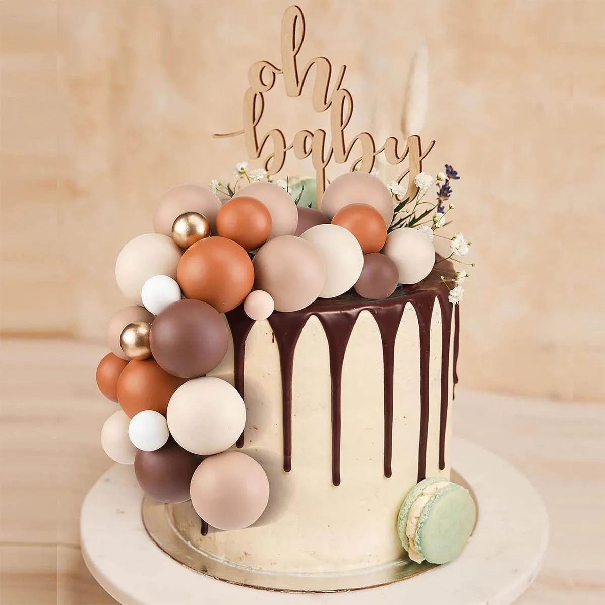 30 Pièces Boule Gâteau Topper, Cupcakes Toppers Balle, Topper