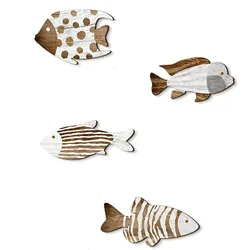 Ocean - Themed Handcrafted Wooden Fish Wall Art Decor (Brown)