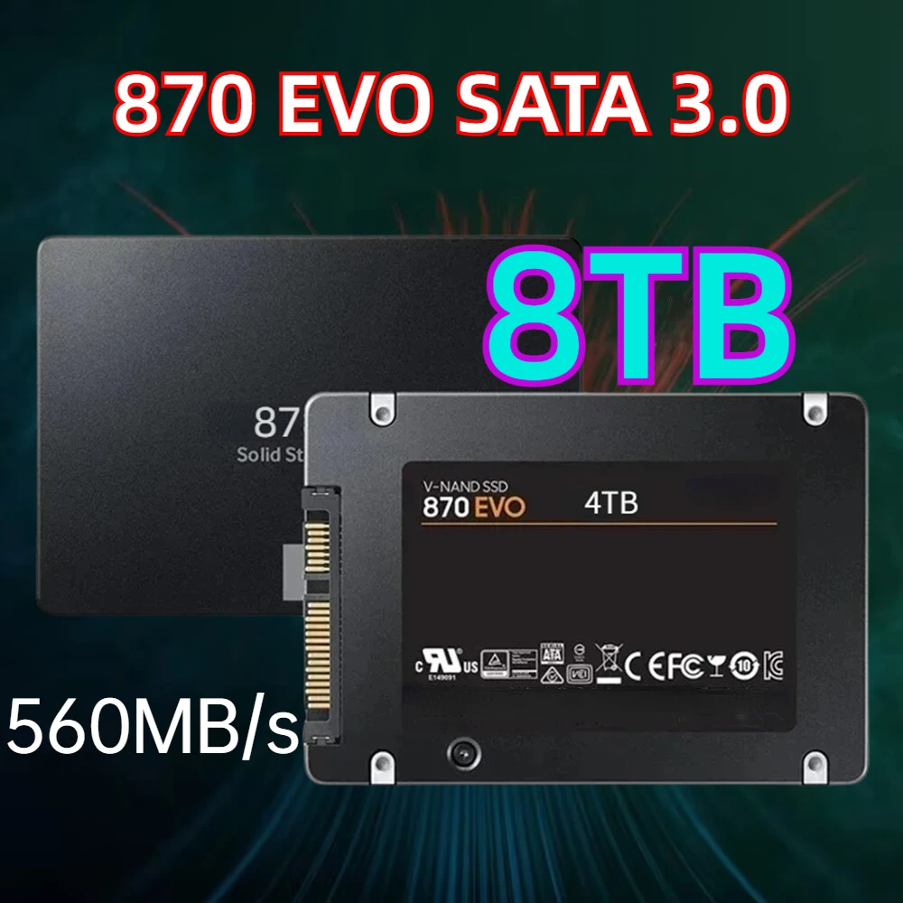 

New 8TB 870 EVO 1TB 2TB Internal Solid State Drive Hard Disk SSD 2.5 Inches SATA III for Laptop Microcomputer PS4 Desktop PS5 PC