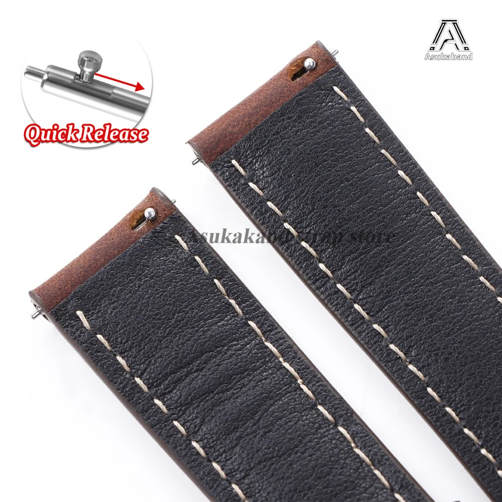 Premium Multi-Size Leather Watch Strap with Quick Release Mechanism