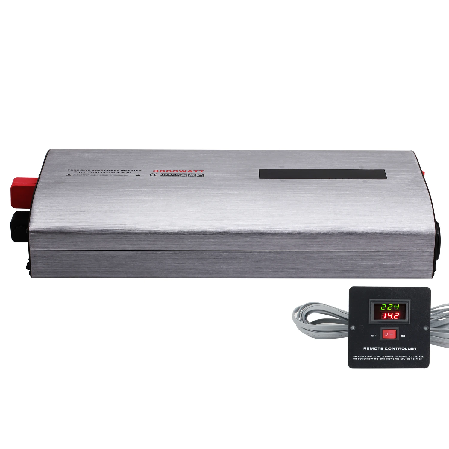 

3kw 3000w 12V 24V 48V to 220V professional Pure Sine Wave Solar Power Inverter for caravan truck boat