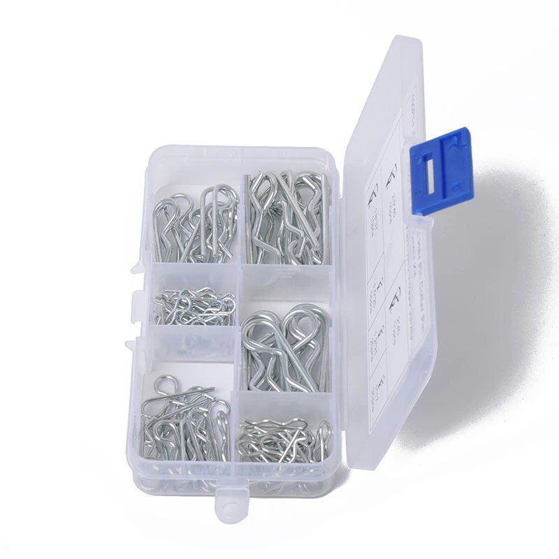 100Pcs R Cotter Pins Tractor Pin Car Clips With Plastic Box Assortment