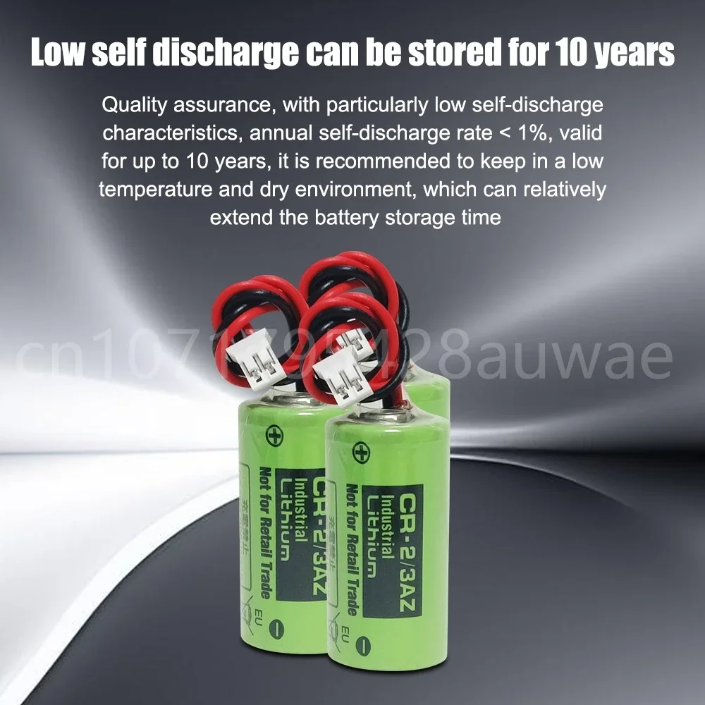2PCS 3V CR-2/3AZ CR17335 Original Lithium PLC battery with white connector 3