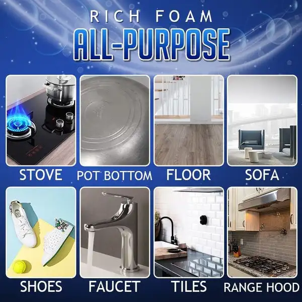 100ML Foaming heavy oil stain cleaner Stain Remover Kitchen Grills Ovens Dirt Oil Cleaning Spray Surfaces Spray Foam Cleaner