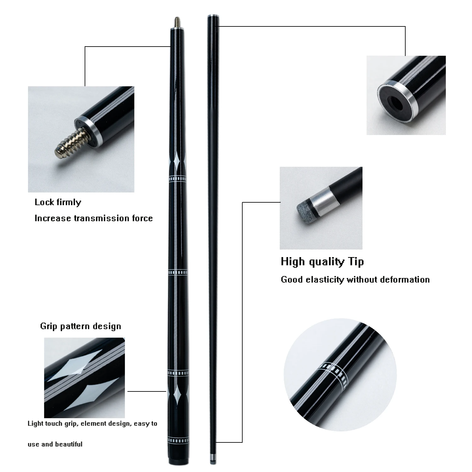9.5mm Tip Carbon Fiber Snooker Cue for High Stability and Durability Professional