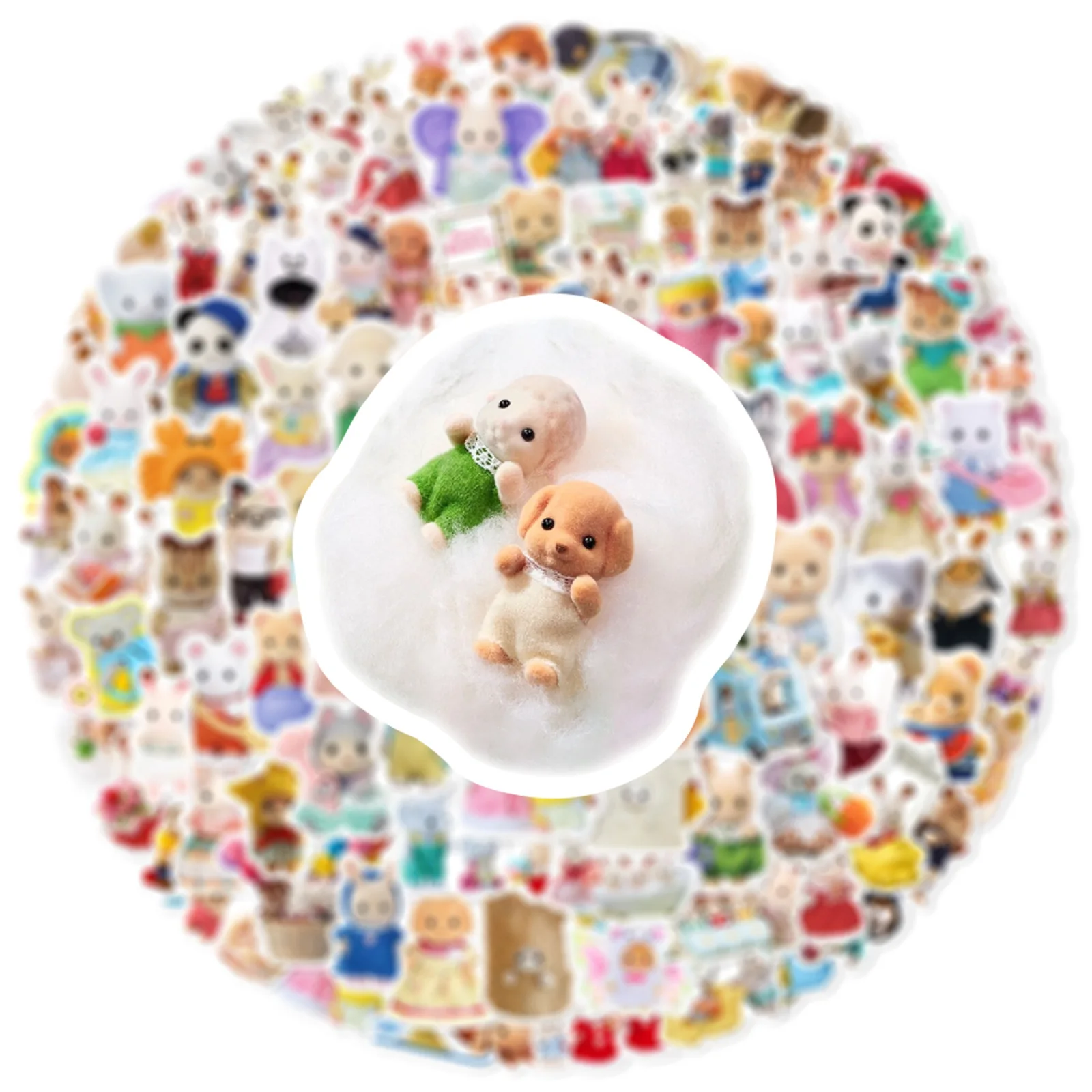 100PCS süße Sylvanian Families Aufkleber Kawaii Graffiti Aufkleber Dekoration DIY für Wasserflasche Telefon Tagebuch Aufkleber Kind Spielzeug Geschenk – Detail 2