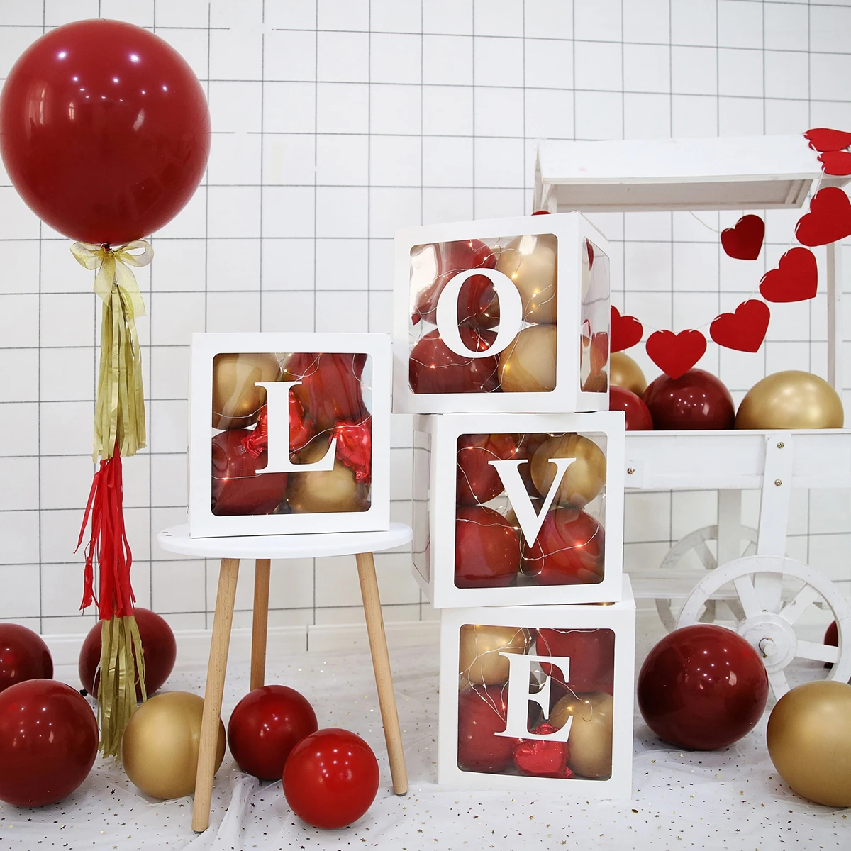 Alphabet Name Box Transparent Birthday Balloon Box Wedding Globos 1st Birthday Party Decoration Kids Latex Balloon Baby Shower party balloons price