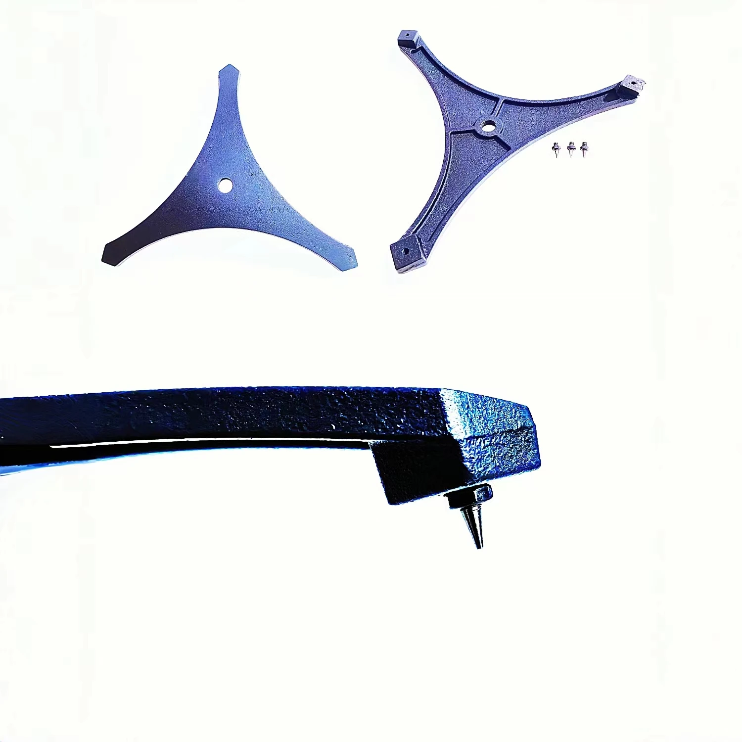 A horseshoe shaped metal bracket with adjustable height for a blacksmith's horseshoe repair, horseshoe bracket, black 4