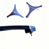 A horseshoe shaped metal bracket with adjustable height for a blacksmith's horseshoe repair, horseshoe bracket, black 4