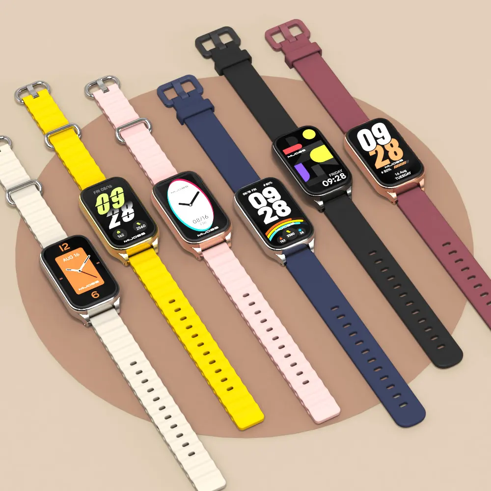 รูปสินค้า สายรัดซิลิโคนสำหรับ Mi Band 9/8 Active นุ่มสบาย ใส่สบายตลอดวัน