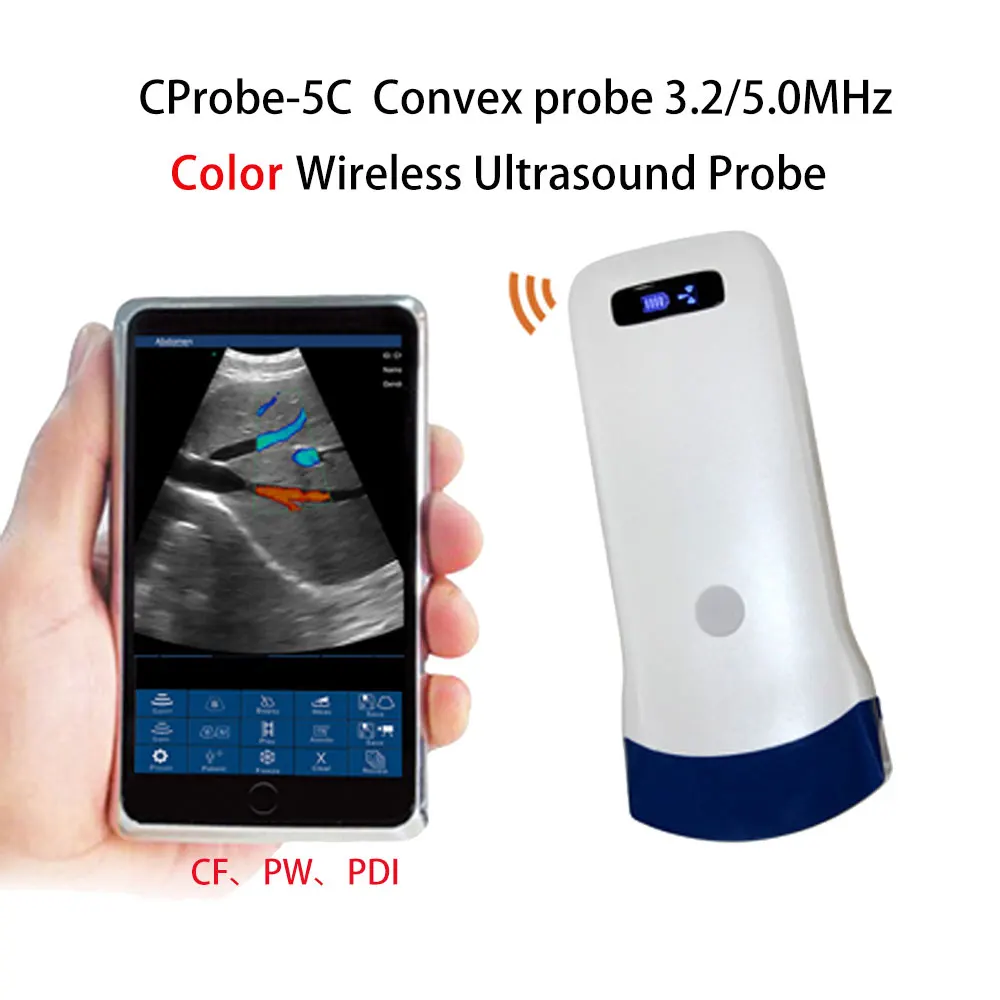 Wifi Wireless Color Ultrasound Doppler convex + linear array Probe IOS –  ContecEurope