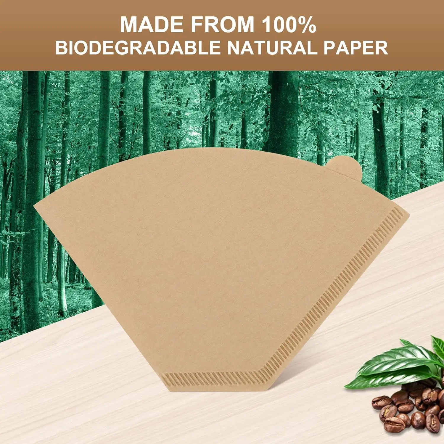 Premium Cone Coffee Filters - 200 Disposable Filters for 8-12 Cup Coffee Makers