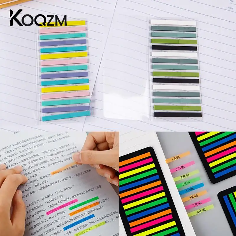 1Pcs Mini Memo Pad Bookmarks Fluorescence Self-Stick Notes Index Posted It Planner Stationery School Supplies Paper Stickers