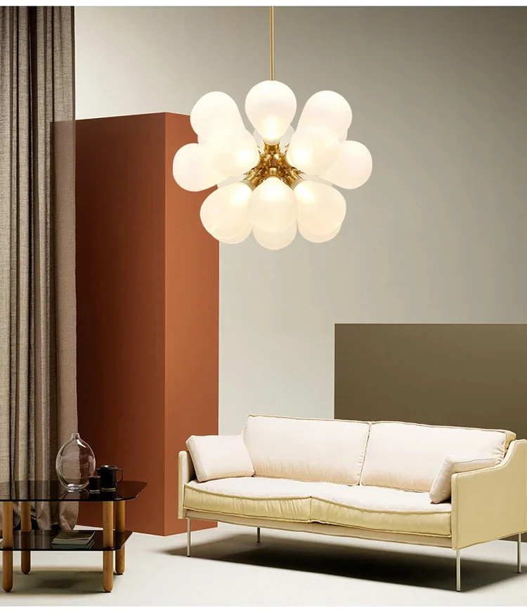 Description Picture 6 of itemModern Moonriver Lighting Fashion Glass Bubble Hanging Lamps for Ceiling Room Decor Chandelier Living Room Color Pendant Light