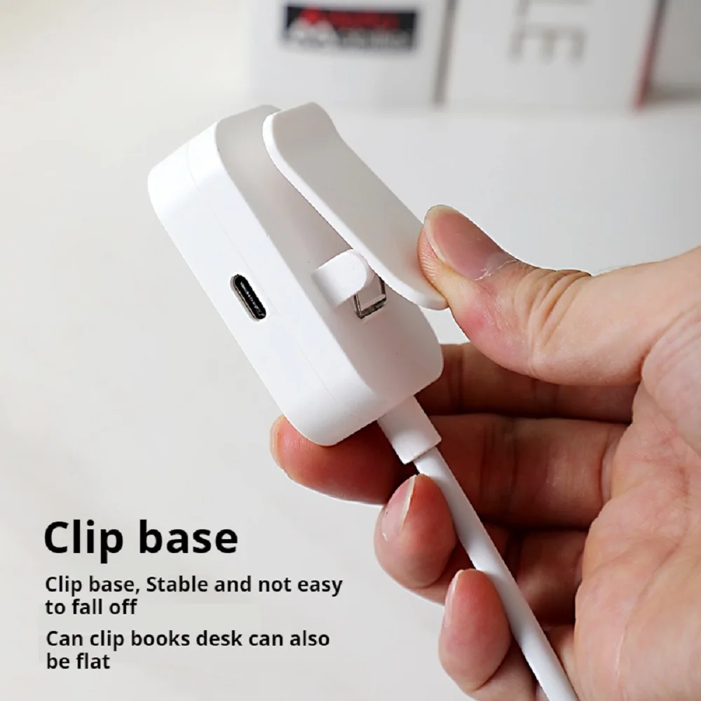 Book Light Folding Mini Clip USB Rechargeable LED 3 Modes Eye Protection Stepless Dimmable Flexible Bedroom Reading