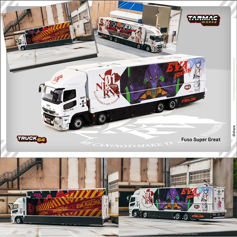 

** Предварительная продажа ** 1:64 Fuso Super Great EVA гоночный грузовик фургон литый под давлением Коллекционная модель автомобиля миниатюрные игрушки Tarmac работает