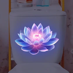 Luminous Lotus Waterproof Toilet Sticker - Creative Self - adhesive Bathroom Wall Decal (MULTI)