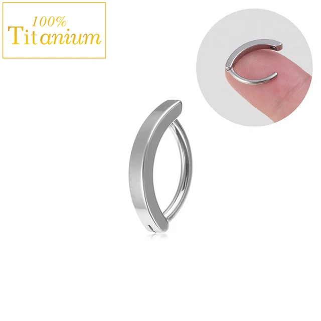 Reverse Curved Belly Button Ring 14G ASTM F136 Titanium Piercing Navel