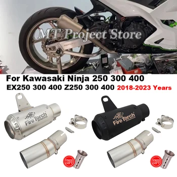 Motorcycle Exhaust Escape DB Killer Modify Mid Link Pipe Muffler For Kawasaki Ninja 250 300 400 Z250 Z300 Z400 EX250 EX300 EX400