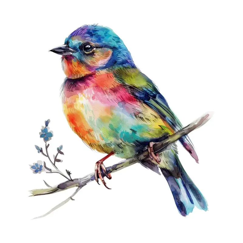 Watercolor Wild Birds Wall Sticker Bathroom Toilet Decor Living Room Cabinet Refrigerator Home Decoration Decals S267