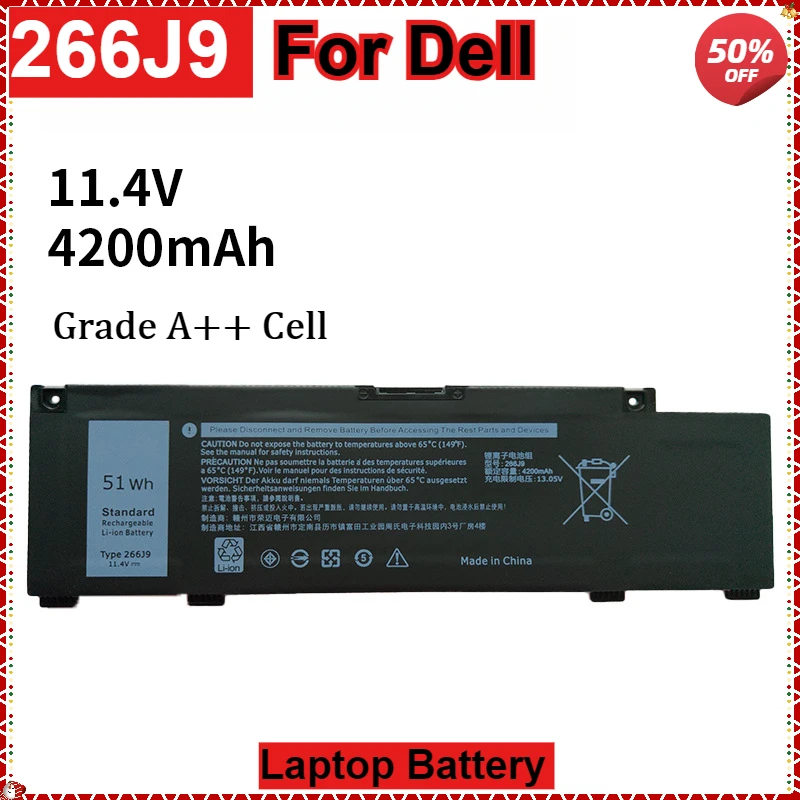 New 266J9 Laptop Battery For Dell 5590 3790 3779 3500 3590 5500 P89F inspiron 14serise 15seirse 11.4V 4200mAh