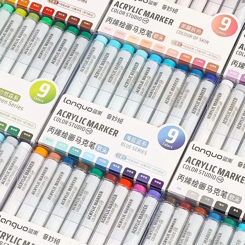 Acrylic Paint Art Marker Pen 9/162 Colors DIY Painting Drawing for Card Ceramic Stone Mug Glass Fabric Clothes Art Supplies