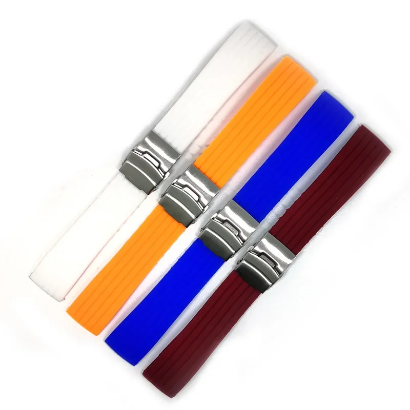 Premium Rubber Silicone Sport Strap - Quick Release Adjustable Watchband Bracelet
