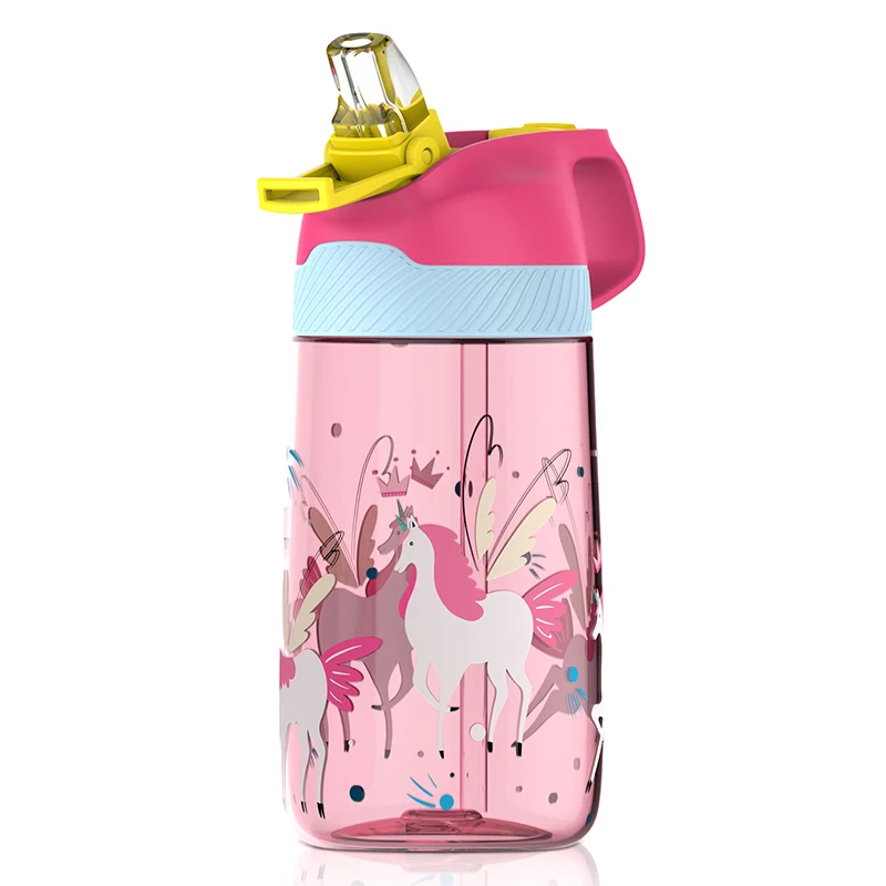 Borraccia con Cannuccia 450 ml - Unicorno - Senza BPA