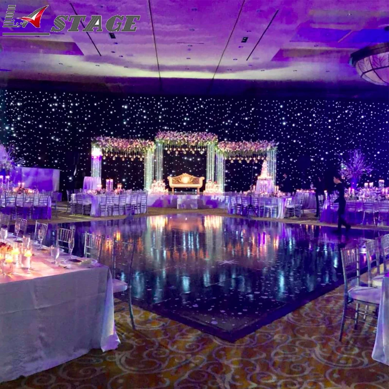 

High Quality 4MX6M LED Star Curtain LED Starry Cloth DJ Stage Light Wedding Fireproof Backdrop Background