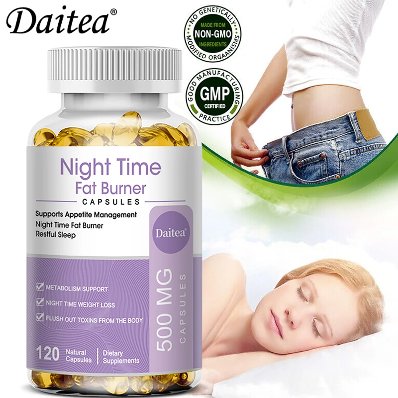 Fat burner Nighttime fat burner sleep supplement and appetite suppressant for men and women metabolism detoxification